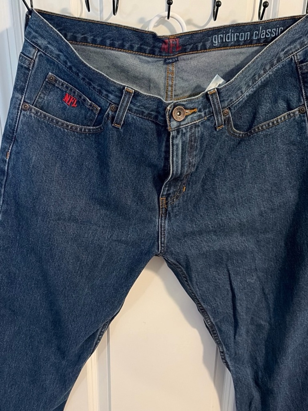 NFL Navy Blue Straight-Leg Jeans UNISEX